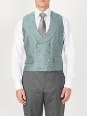 Teal Halton Double Breasted Waistcoat