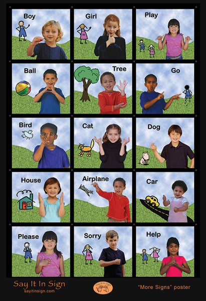 asl poster signs sign language say early lenticular words basic phrases chart cards flash learn american less math visit babies