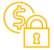 Padlock and dollar icon