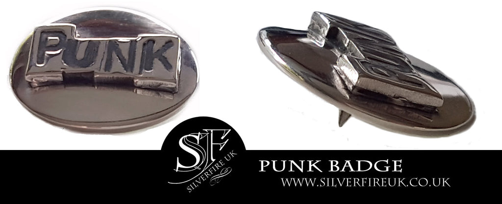 Silver Punk Badge, Custom Made Silver Badges