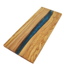Olive wood cheeseboard with resin