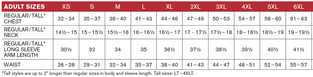 Mens Size Chart