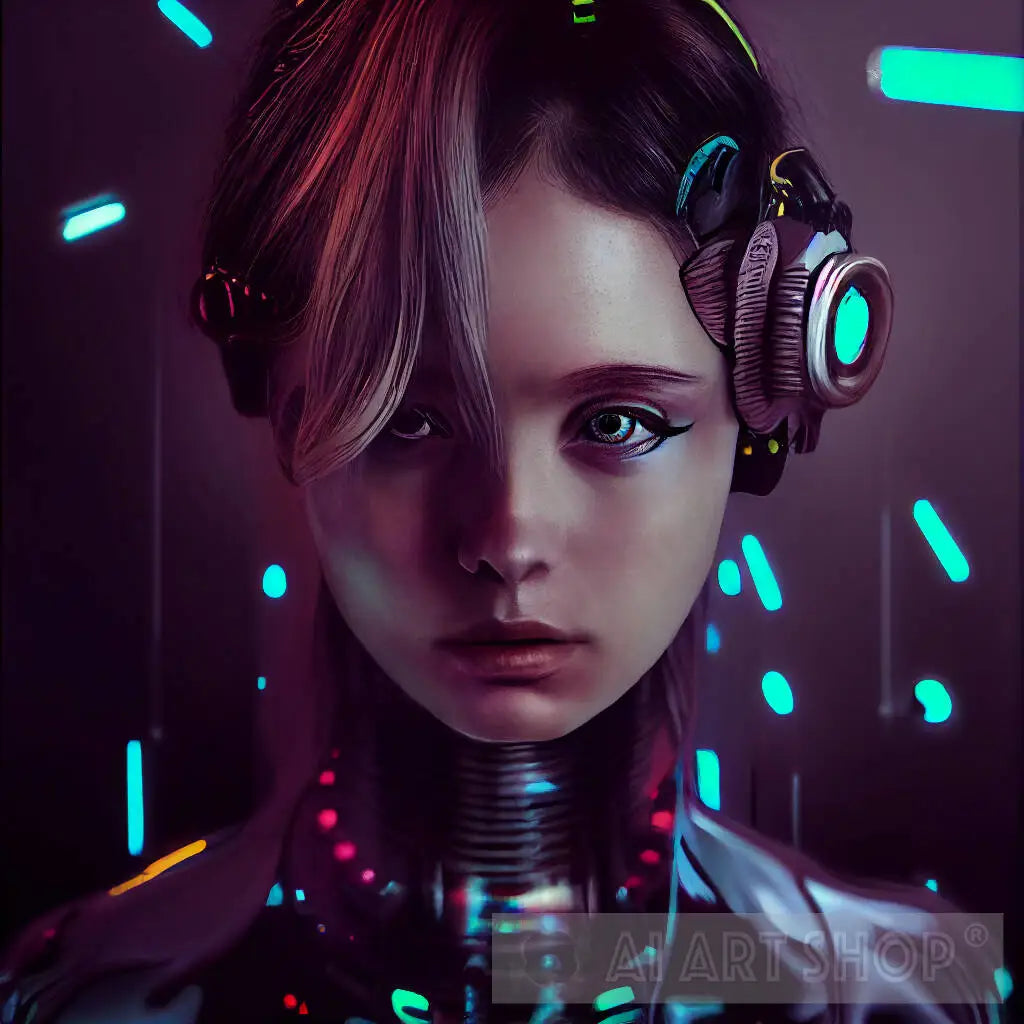 Girl Android Portrait Surreal Cyberpunk 5803