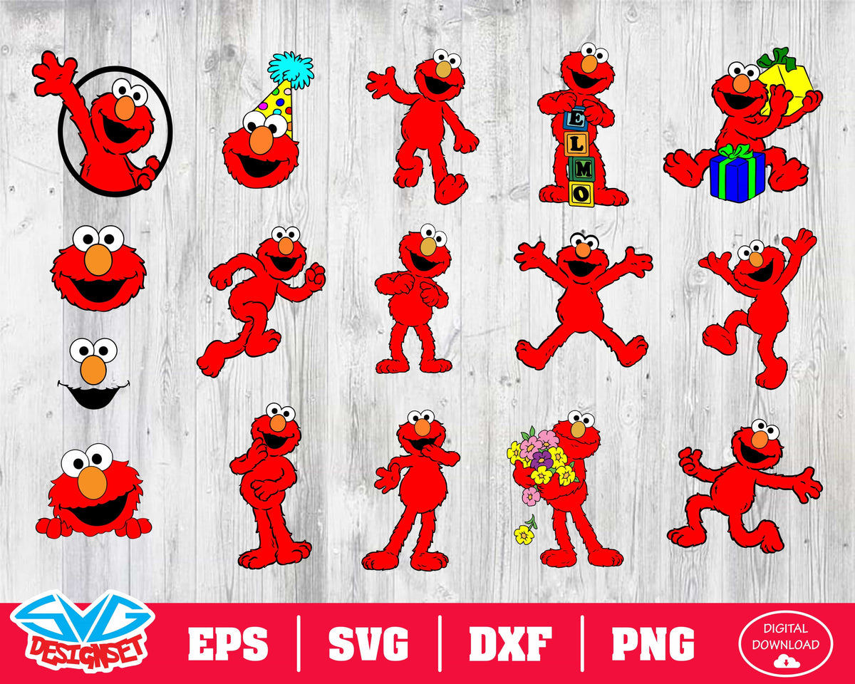 Elmo Svg, Dxf, Eps, Png, Clipart, Silhouette and Cutfiles