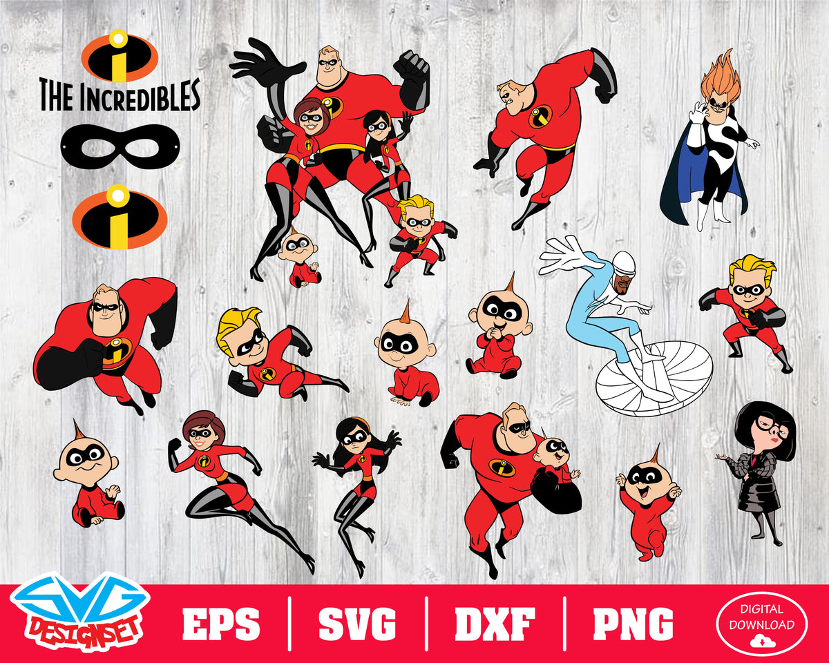 The Incredibles Svg Dxf Eps Png Clipart Silhouette And Cutfiles