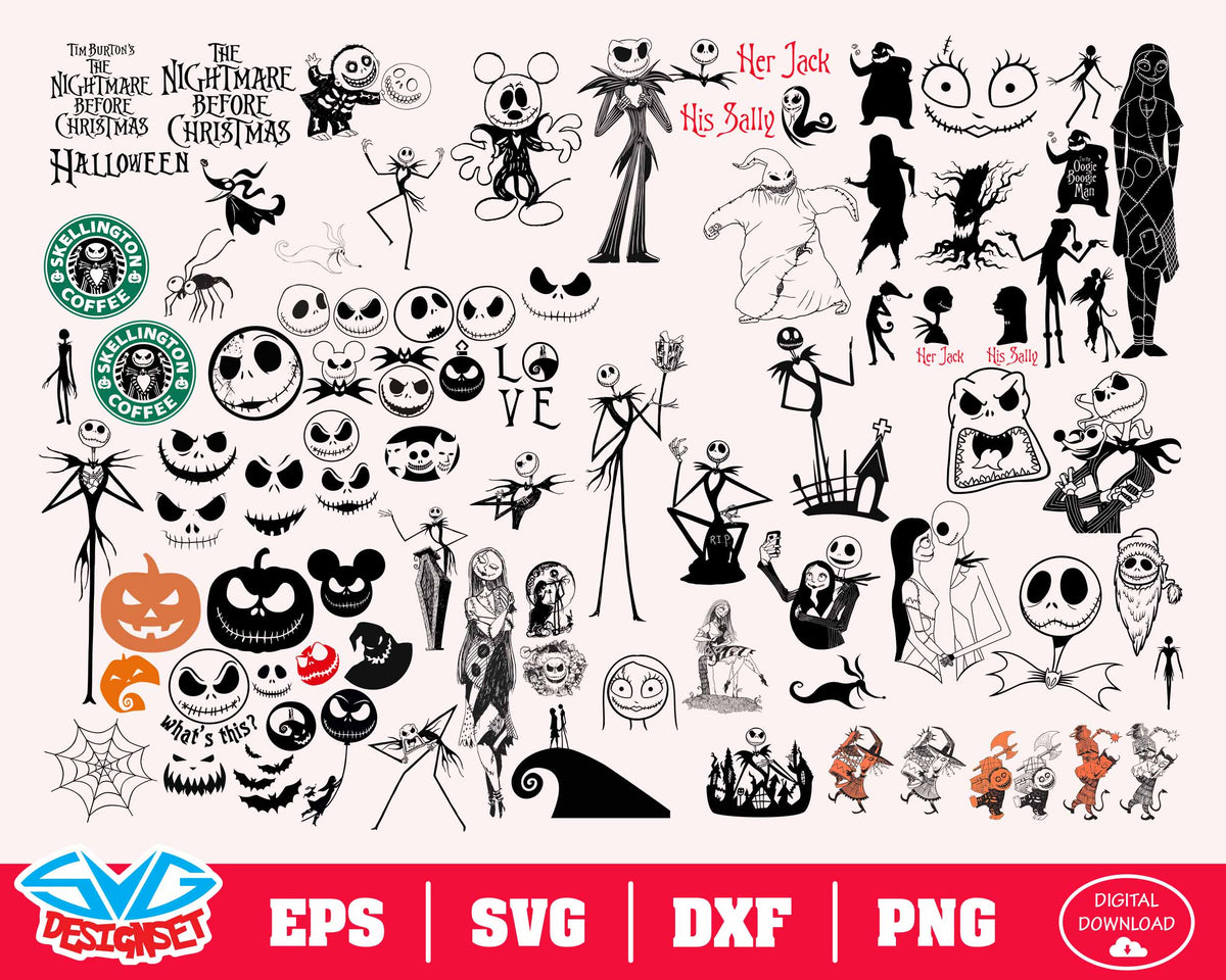 The Nightmare Before Christmas Svg, Dxf, Eps, Png, Clipart, Silhouette