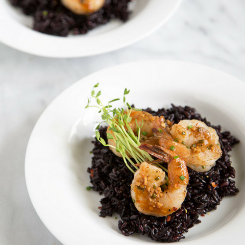 Soy Ginger Shrimp with Forbidden Rice 