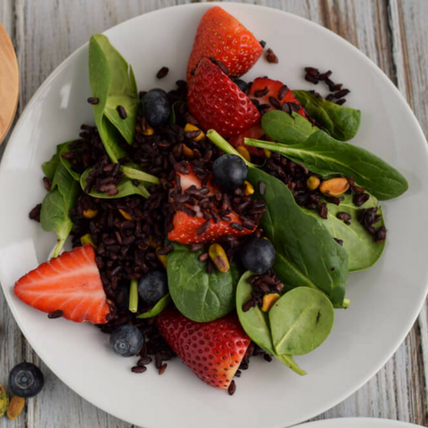Black Rice And Spinach Salad 