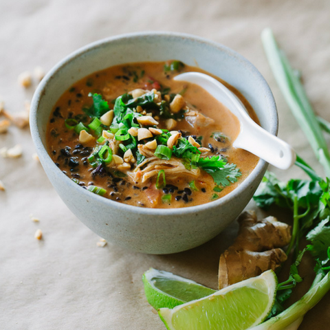 Thai Chicken Forbidden Rice Soup