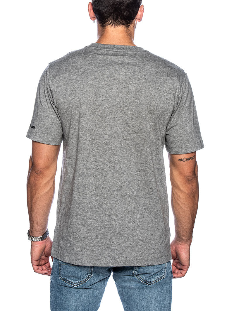 CK INST FLAG PATCHWORK T-SHIRT IN GREY AND BLACK