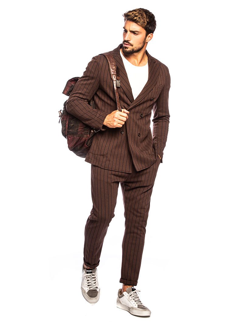 ANUBIS DOUBLE BREASTED BLAZER IN BROWN