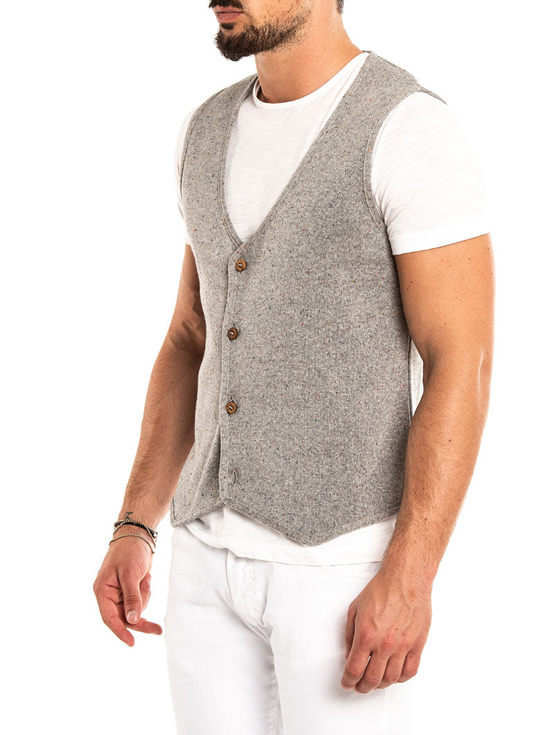 LENI VEST IN GREY MELANGE
