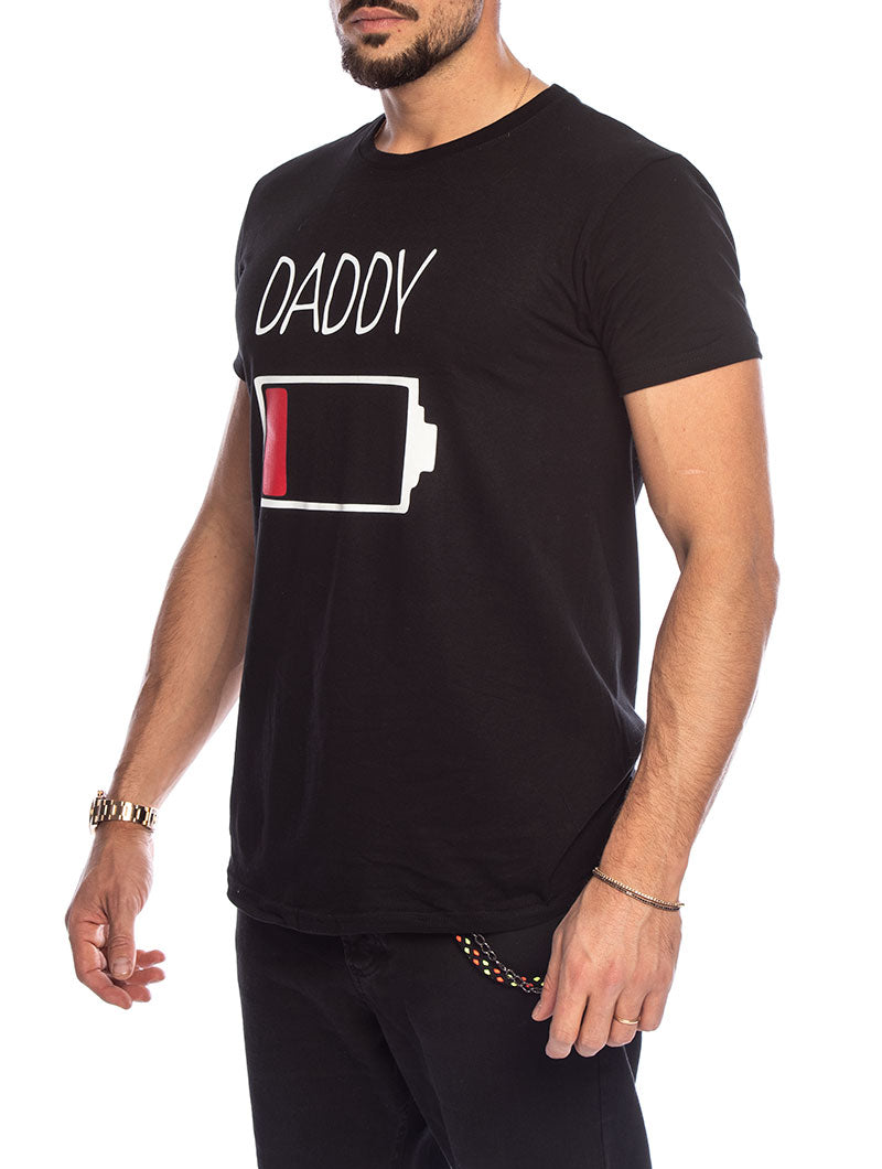 DADDY CHARGE T-SHIRT IN BLACK
