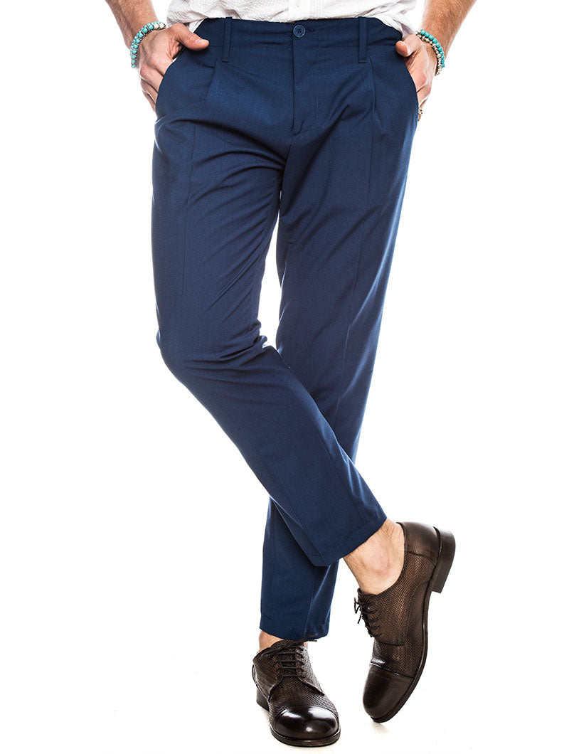 ENIO COTTON TROUSERS IN INDIGO
