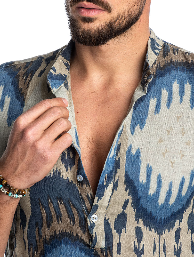 GEOMETRIC SHIRT IN HAVANA