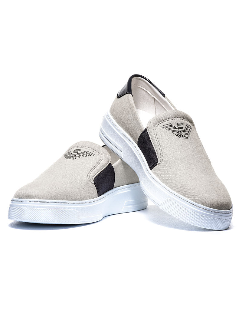 MAN LEATHER SNEAKER IN ICE-BLUE