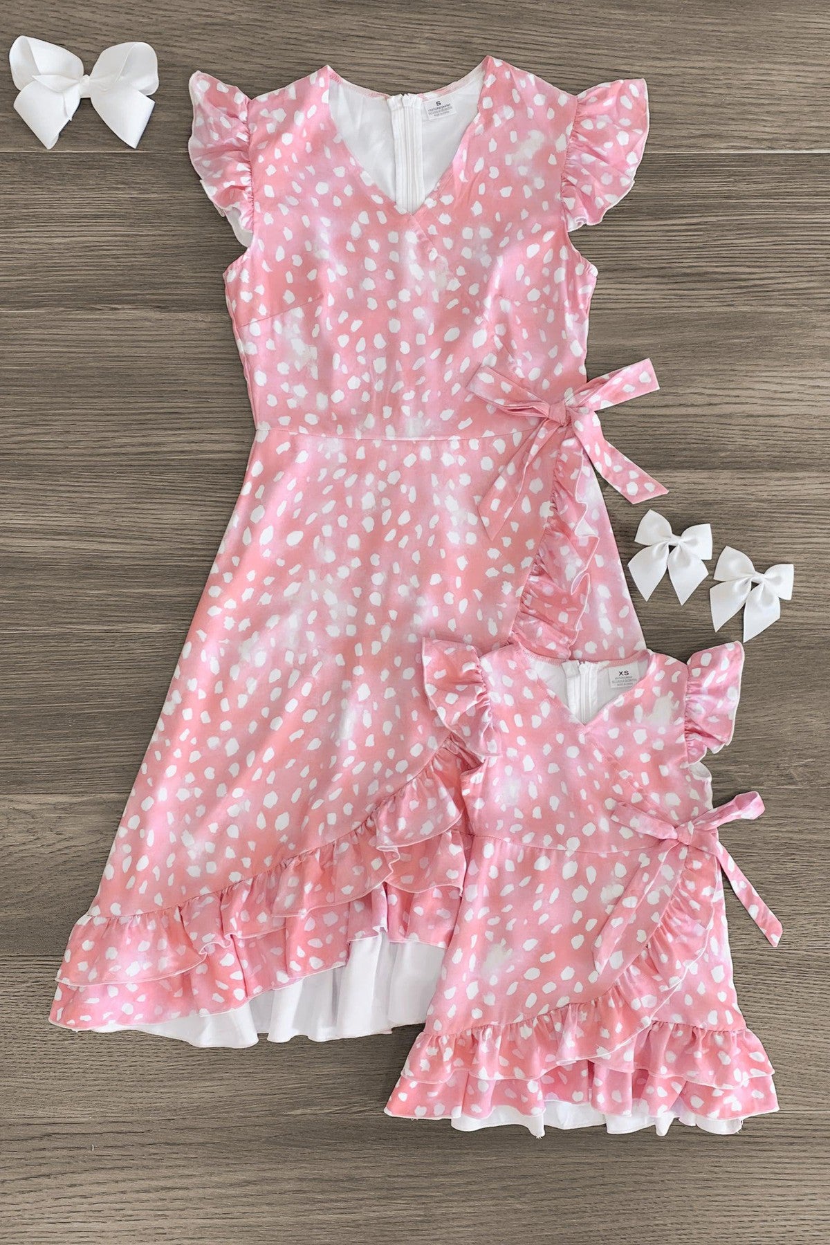 Mom & Me - Peachy Pink Ruffle Dress - Sparkle in Pink
