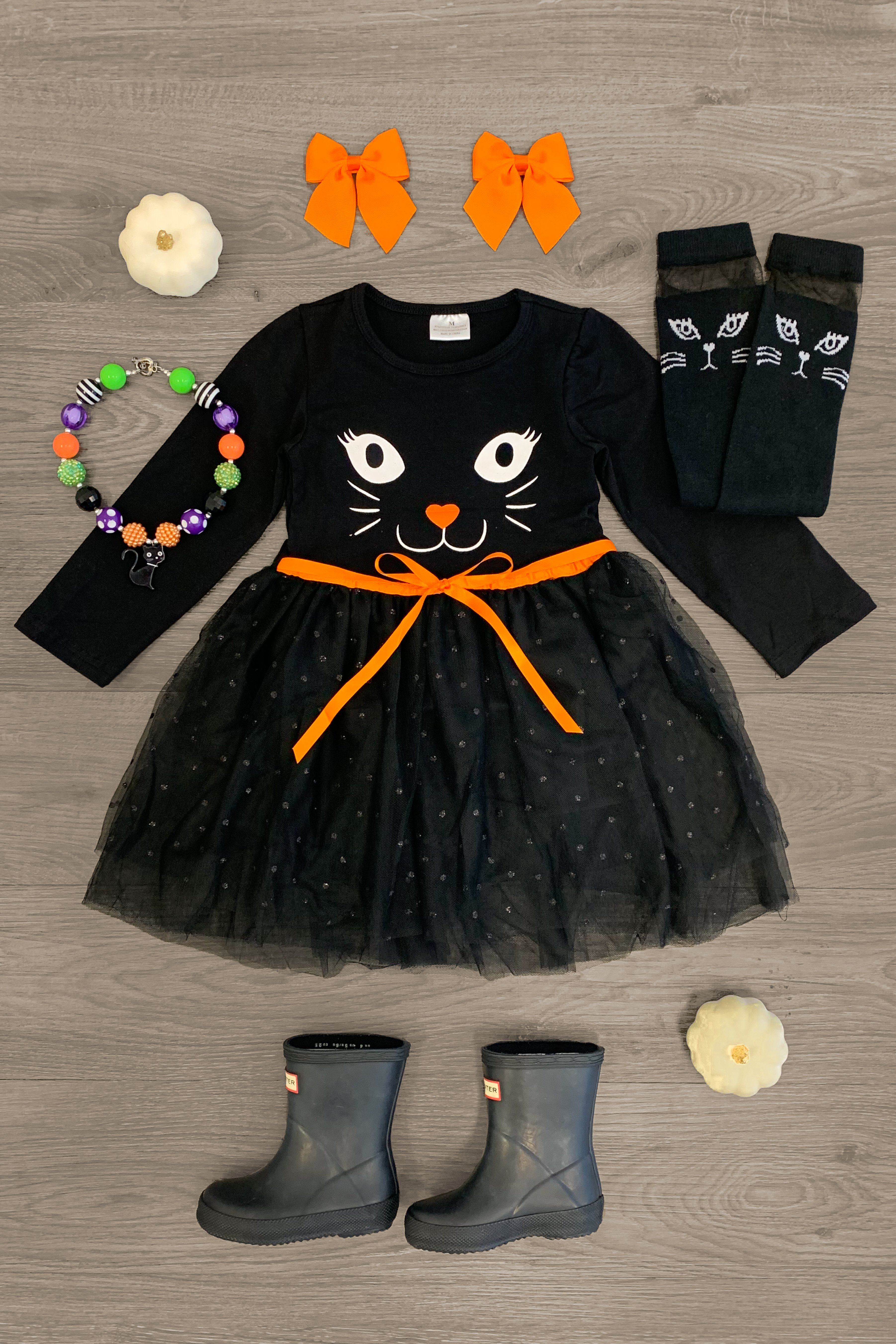 black cat tulle skirt