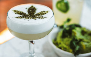 CBD oil infused cocktail drink