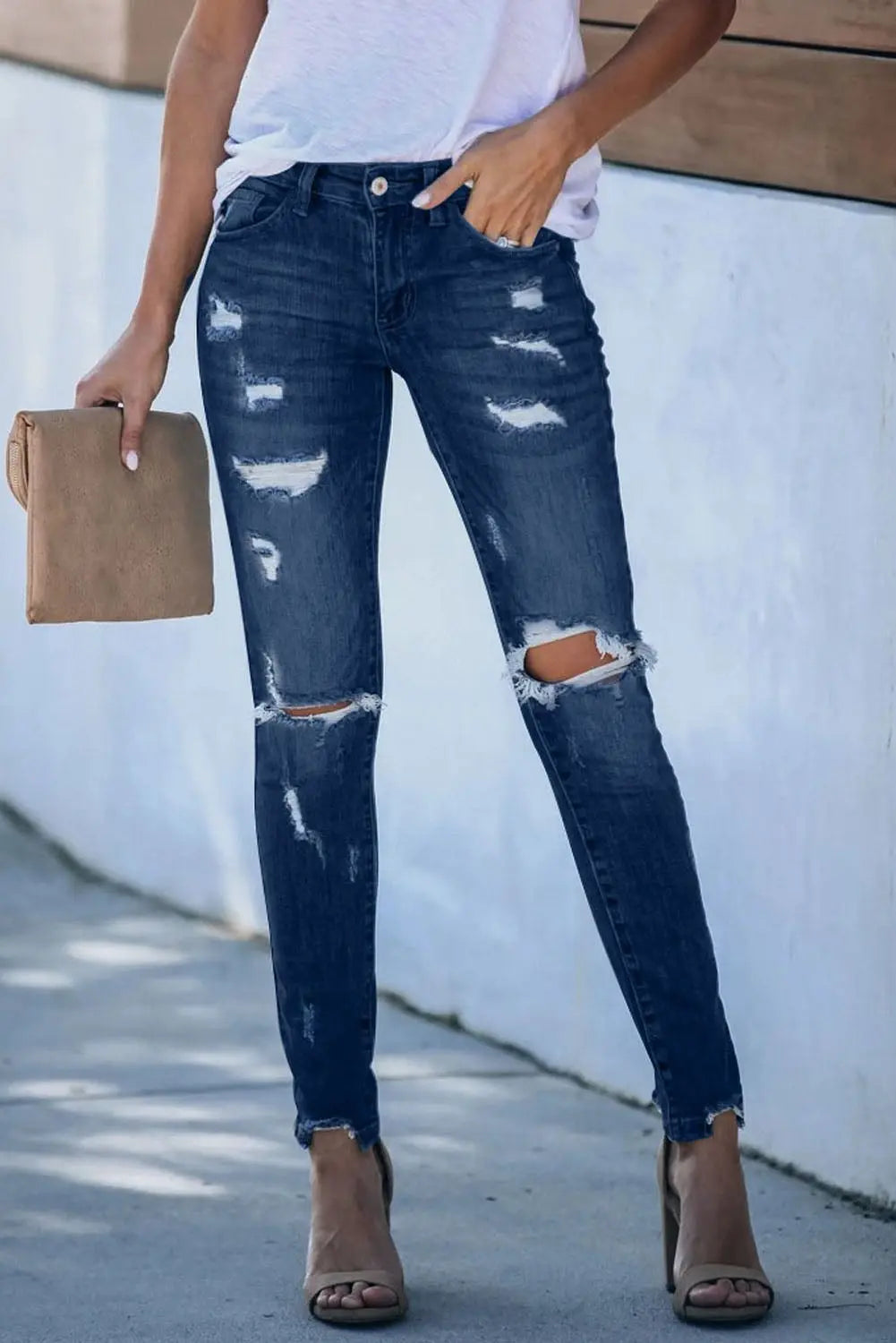 Rode datum omvang Paragraaf Everyday Midrise Destructed Ankle Skinny Jeans | Women's Denim – Jolie  Vaughan Mature Women's Online Clothing Boutique