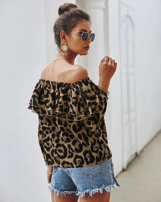 Leopard Long Sleeve Ruffle Top – Jolie Vaughan Mature Women's Clothing Boutique