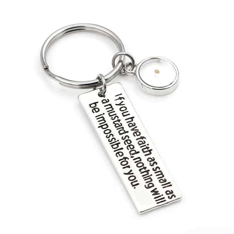 Real Mustard Seed Keychain – Trendy 