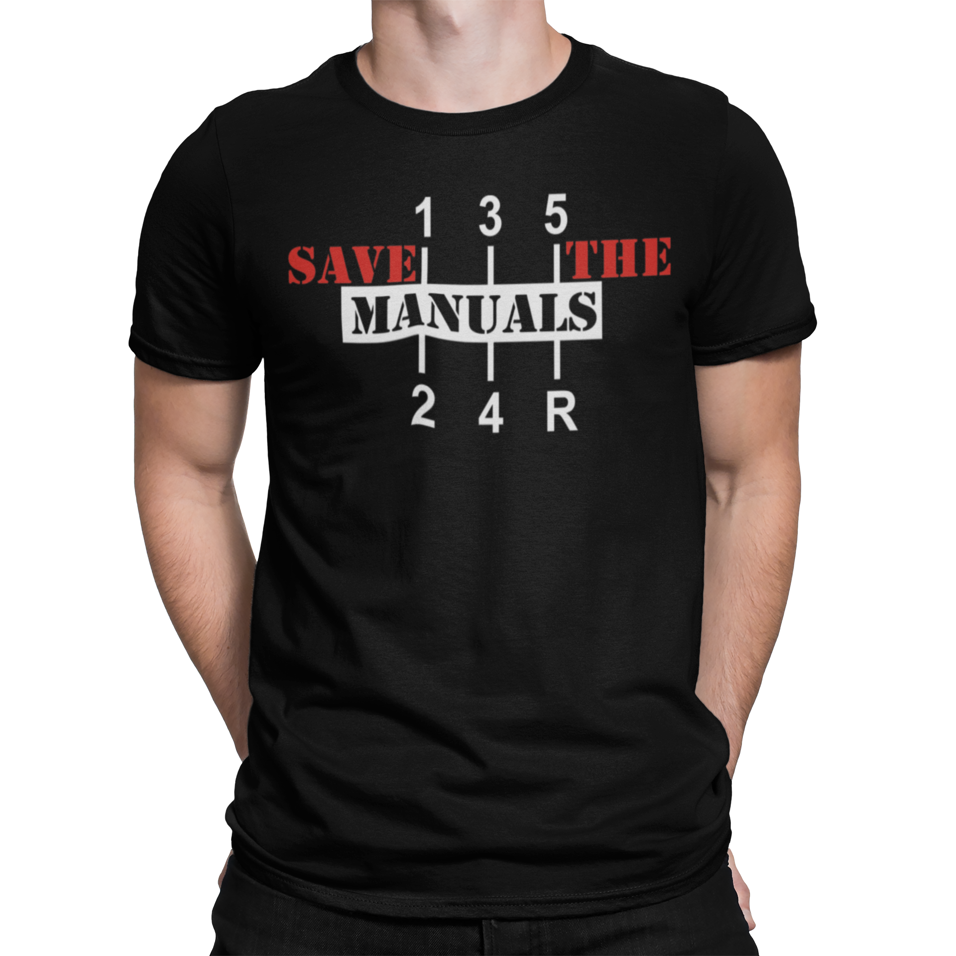 Camiseta "Save the manuals"