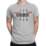 Camiseta "Save the manuals"