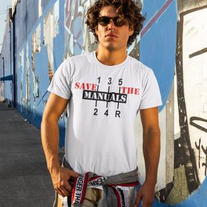 Camiseta "Save the manuals"