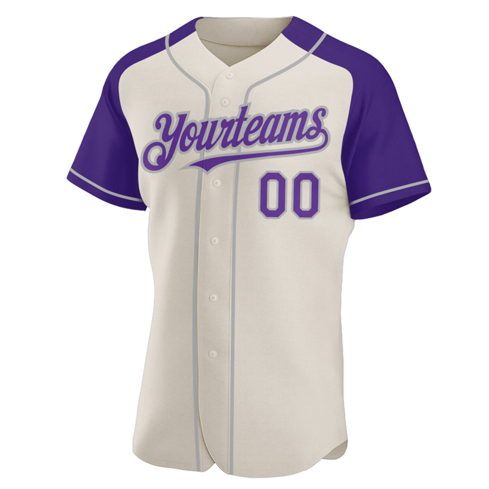 Custom Gray White-Cream Authentic Baseball Jersey Discount