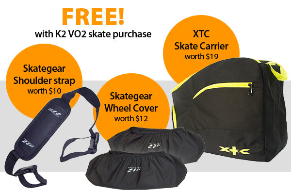 Free Gifts with purchase of K2 VO2 cross training skates.