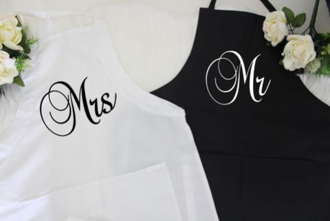 WEDDING GIFT IDEAS | Mr and Mrs Couple's Gift Box | Gifts for Couples - Apron Set