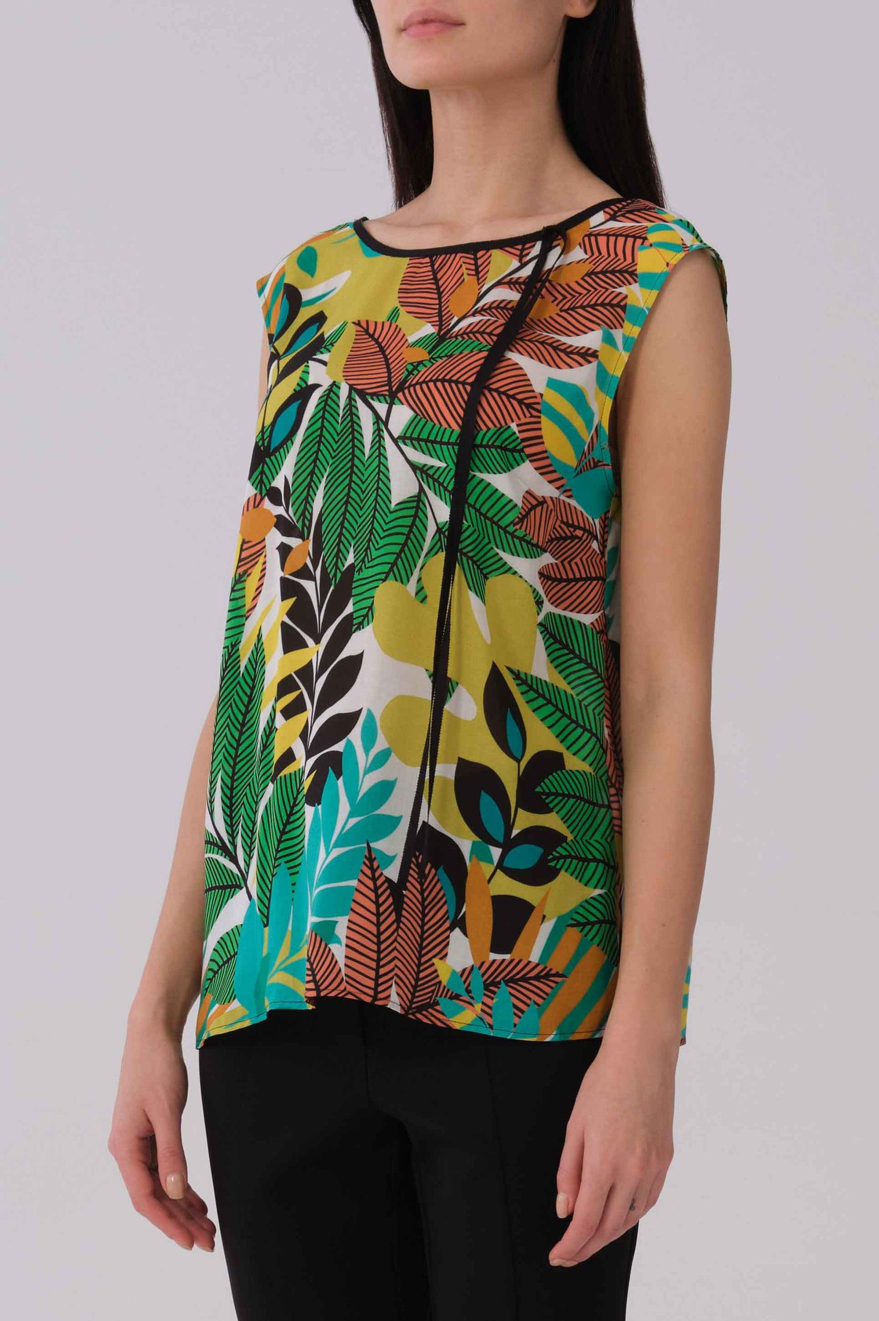 Roman Tropical Sleeveless Blouse. 2