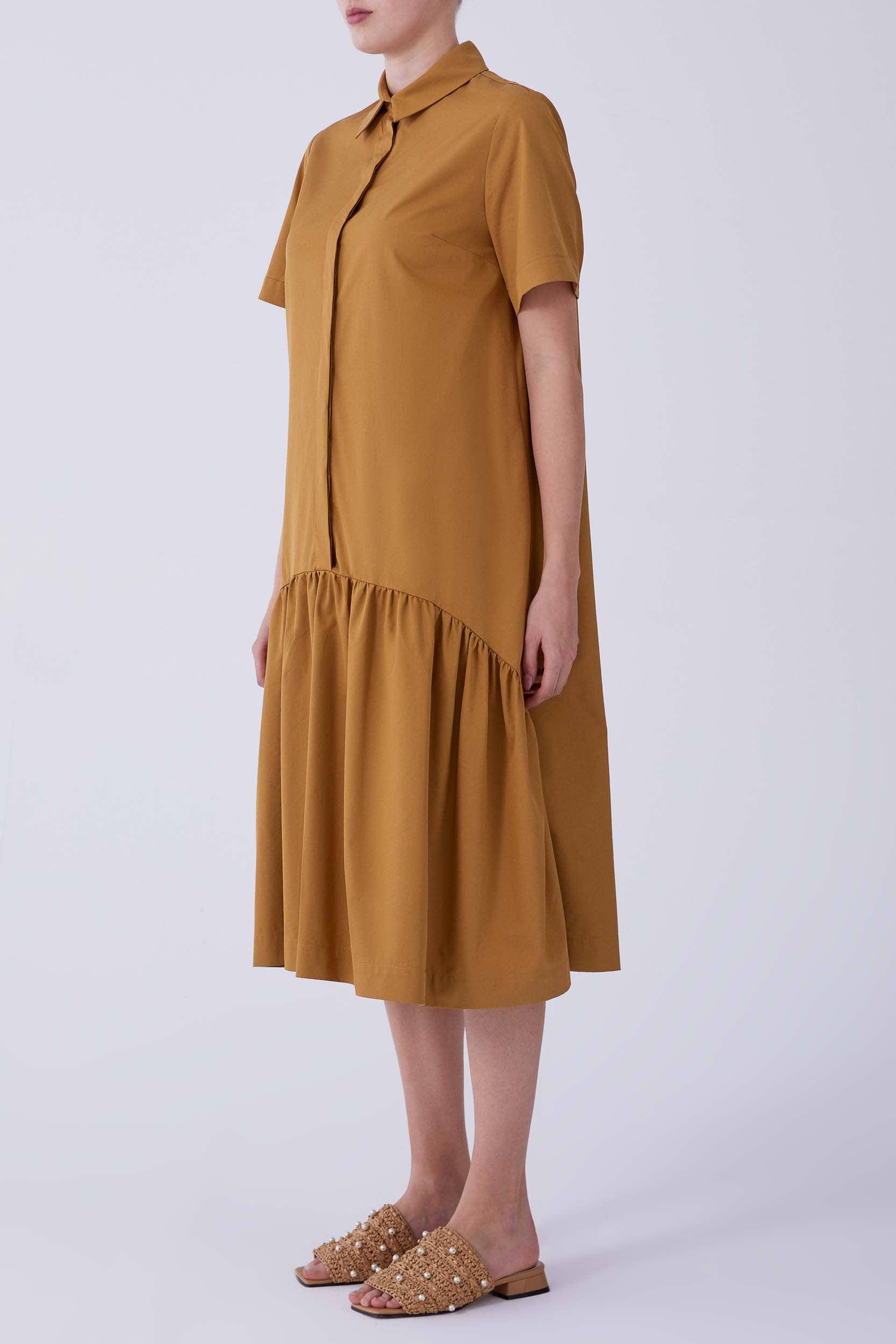 Roman Camel Shirt Dress. 1