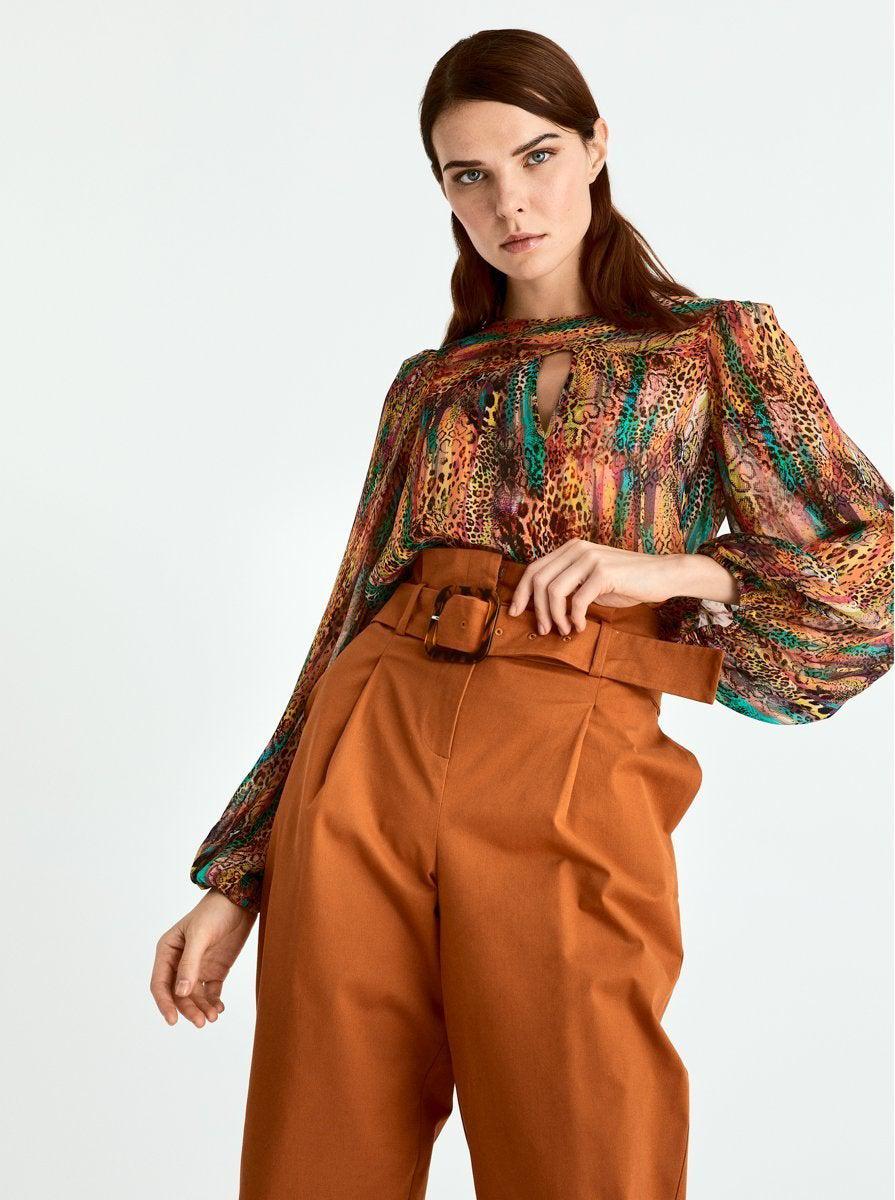 Roman Cropped High Waist Belted Pant. 1