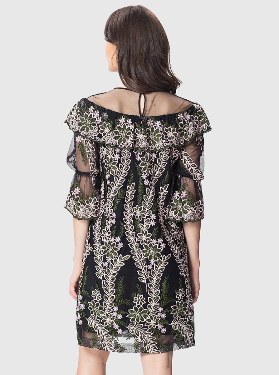 Roman Floral Embroidered LBD. 1