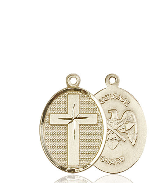 14kt Gold Cross / National Guard Medal