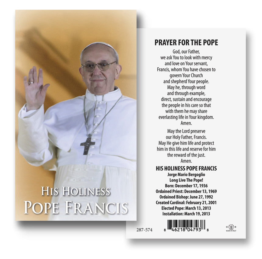 Pope Francis Prayer Cards