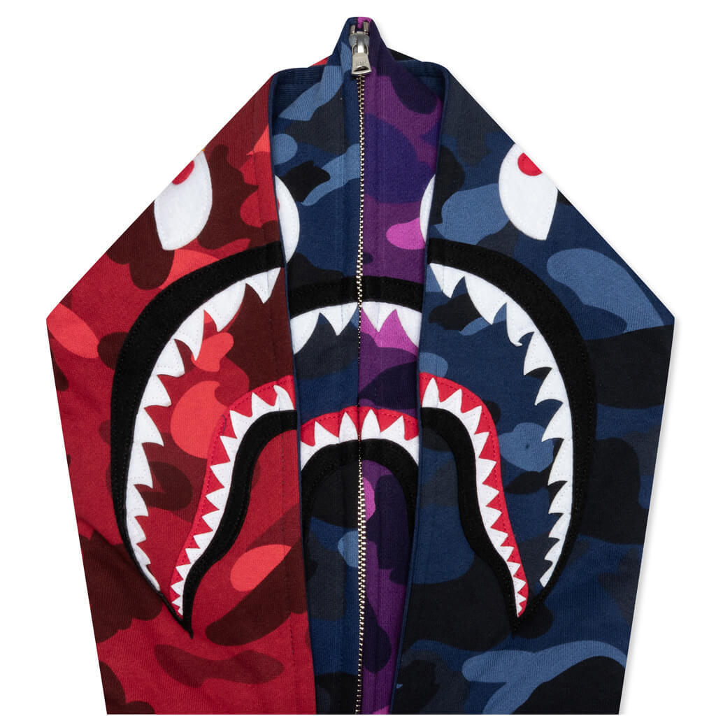 Crazy Shark Wide Fit Full Zip Double Hoodie - Multi – Feature
