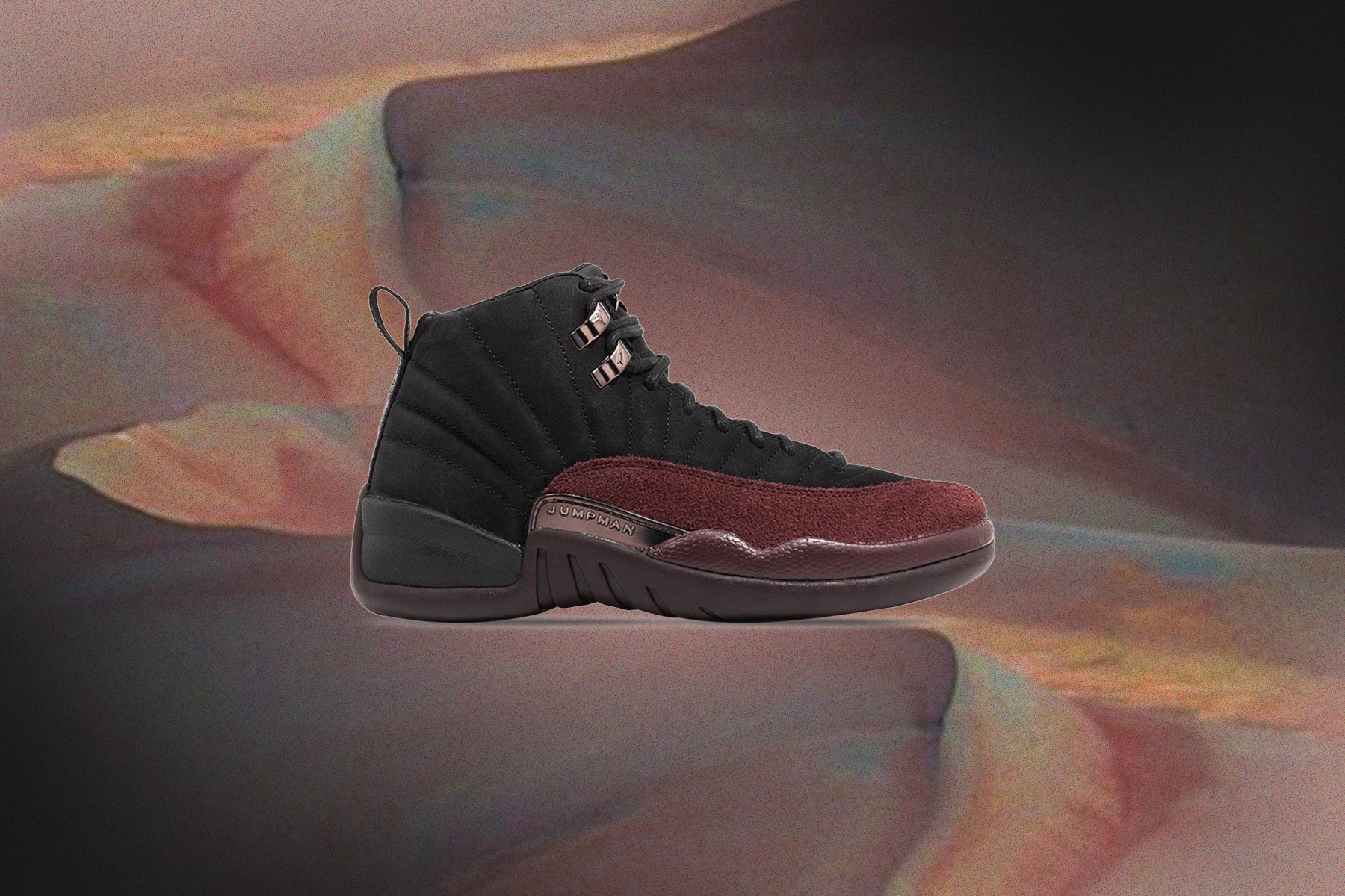 burgundy velvet jordans 12