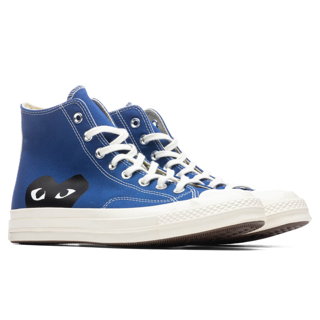 Jeg bærer tøj fax forskellige Converse x Comme Des Garcons PLAY All Star Chuck '70 Hi - Blue – Feature