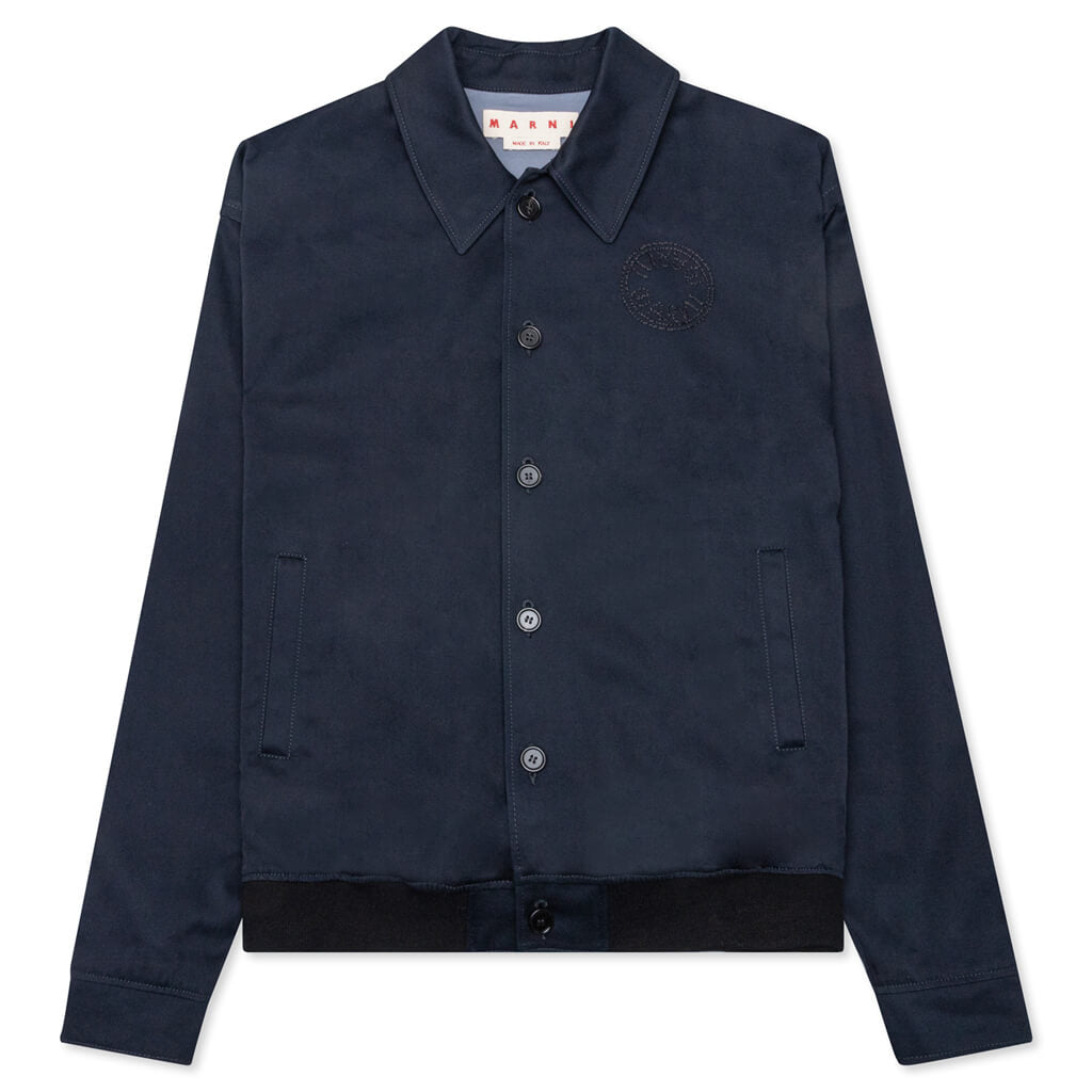 Marni Cotton Gabardine Bomber Jacket - Blue/Black