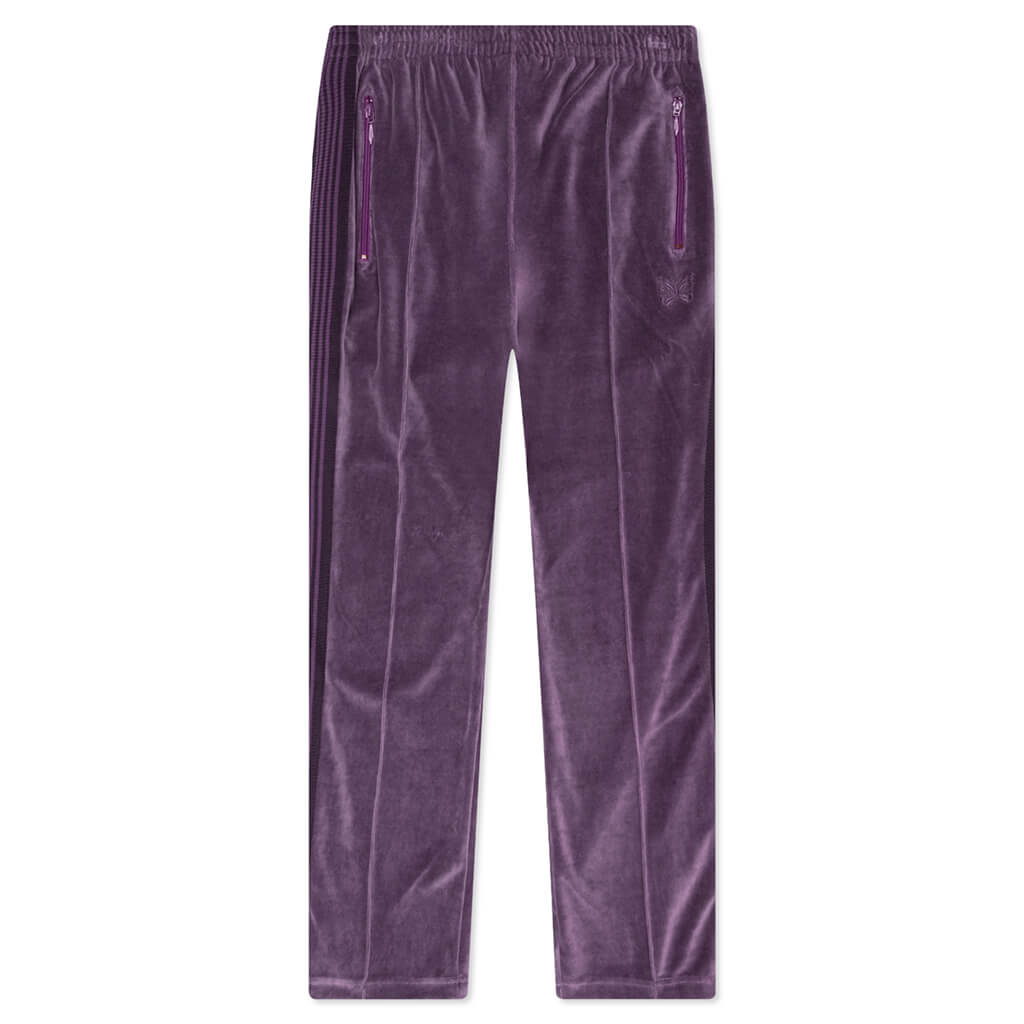 Velour Narrow Track Pant - Purple – Feature