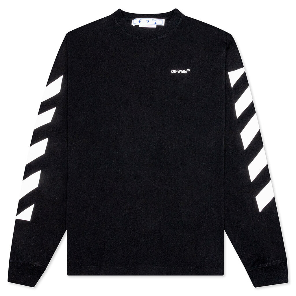 Off-White c/o Virgil Abloh Diag Helvetica Skate L/S Tee - Black