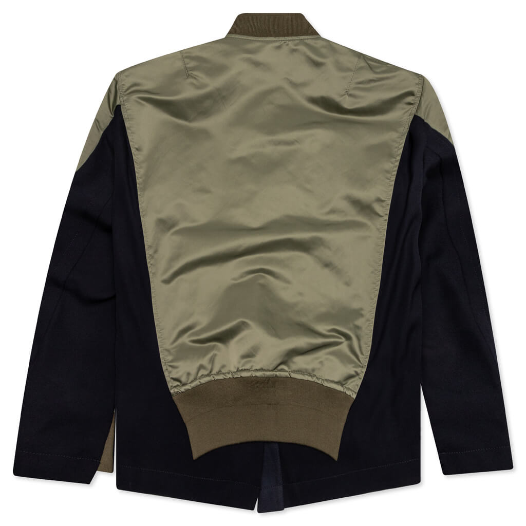 Sacai Wool Surge x Nylon Twill Blouson - Navy/Khaki