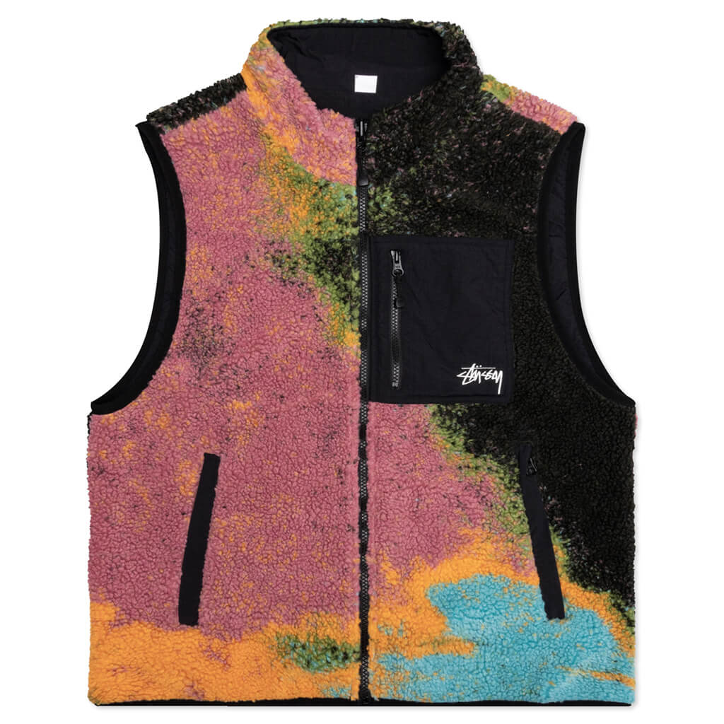Jacquard Dye Sherpa Vest - Berry – Feature