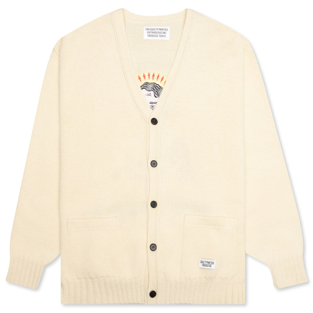 送関込 【WACKO MARIA】CLASSIC CARDIGAN WHITE | southbayplanning.com