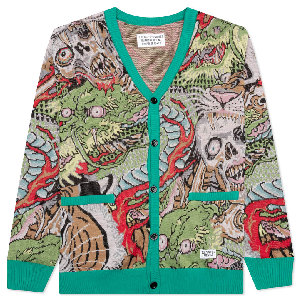 Wacko Maria Tim Lehi Jacquard Cardigan Type-1 - Green – Feature