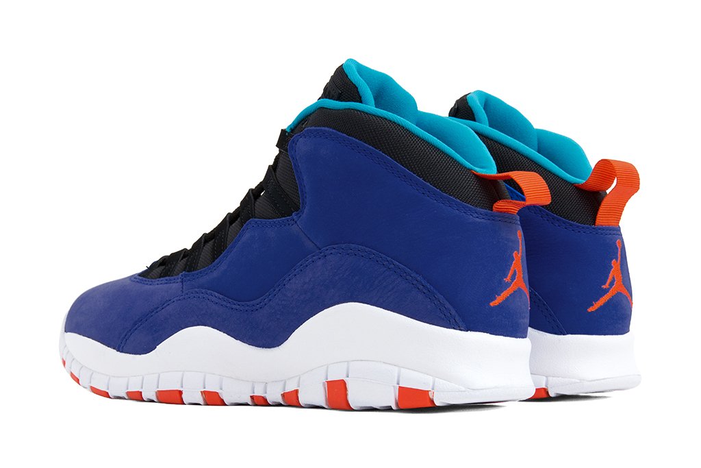 blue and orange jordan 10s