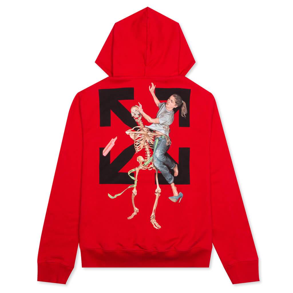 Pascal Skeleton Slim Hoodie - Red/Black